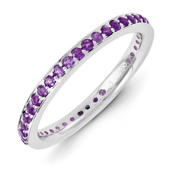 Sterling Silver Stackable Expressions Amethyst Ring