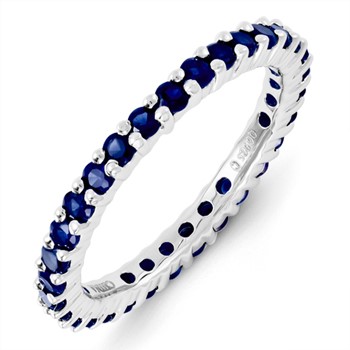 Sterling Silver Stackable Expressions Created Sapphire Ring