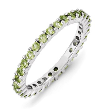 Sterling Silver Stackable Expressions Peridot Ring