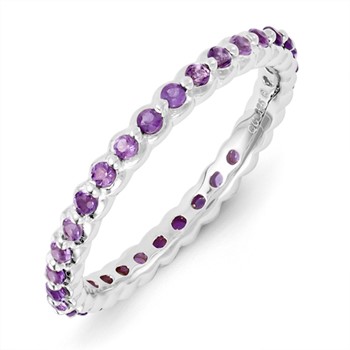 Sterling Silver Stackable Expressions Amethyst Ring