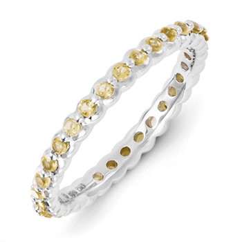 Sterling Silver Stackable Expressions Citrine Ring
