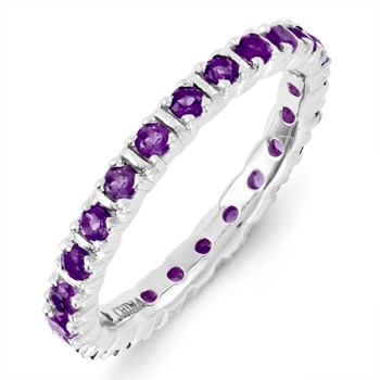 Sterling Silver Stackable Expressions Amethyst Ring