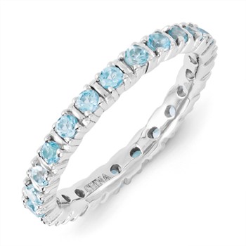 Sterling Silver Stackable Expressions Blue Topaz Ring