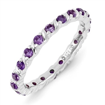 Sterling Silver Stackable Expressions Amethyst Ring