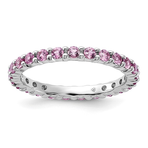 販売純正品 Sterling Silver Stackable Expressions Created Pink