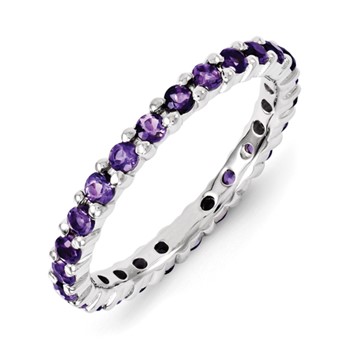 Sterling Silver Stackable Expressions Amethyst Ring