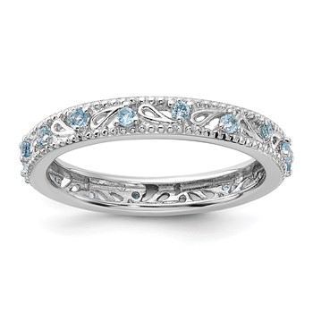 Sterling Silver Stackable Expressions Blue Topaz Ring