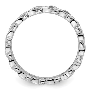 Sterling Silver Stackable Expressions Polished Intertwined Heart Ring — alternate view
