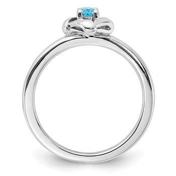 Sterling Silver Stackable Expressions Blue Topaz Ring — alternate view