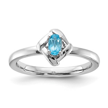 Sterling Silver Stackable Expressions Blue Topaz Ring