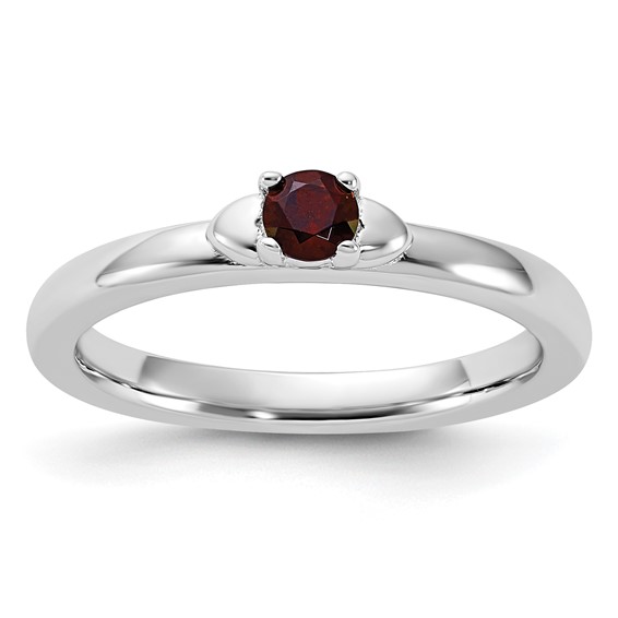 Sterling Silver Stackable Expressions Garnet Ring - Quality Gold