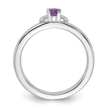 Sterling Silver Stackable Expressions Amethyst Ring — alternate view