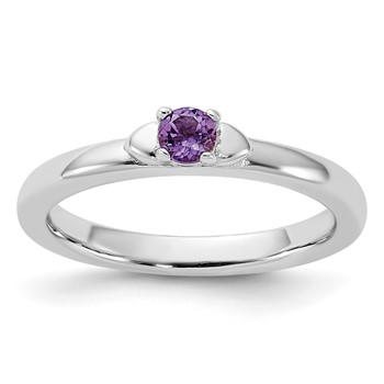 Sterling Silver Stackable Expressions Amethyst Ring