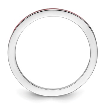 Sterling Silver Stackable Expressions Red Enameled 1.5mm Ring — alternate view