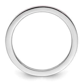 Sterling Silver Stackable Expressions Pink Enameled 1.5mm Ring — alternate view