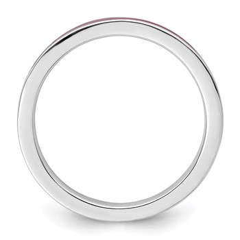 Sterling Silver Stackable Expressions Red Enameled 2.25mm Ring — alternate view