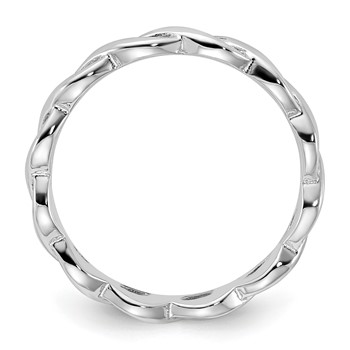 Sterling Silver Stackable Expressions Carved Band Ring — alternate view