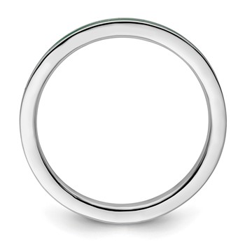 Sterling Silver Stackable Expressions Green Enameled 2.25mm Ring — alternate view