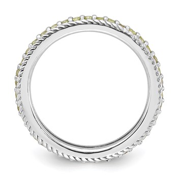 Sterling Silver Stackable Expressions Polished Peridot Eternity Ring — alternate view