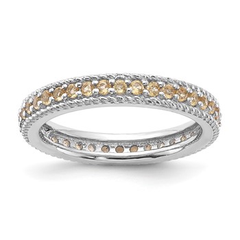 Sterling Silver Stackable Expressions Polished Citrine Eternity Ring