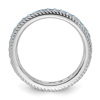 Sterling Silver Stackable Expressions Polished Blue Topaz Eternity Ring — alternate view