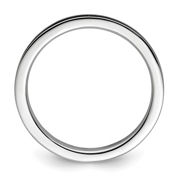 Sterling Silver Stackable Expressions Black Enameled 2.25mm Ring — alternate view
