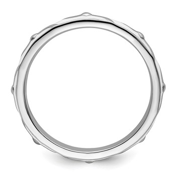 Sterling Silver Stackable Expressions White Enamel Ring — alternate view