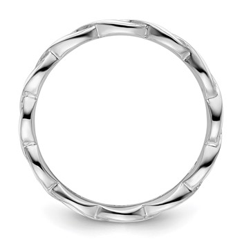 Sterling Silver Stackable Expressions White Enamel Ring — alternate view