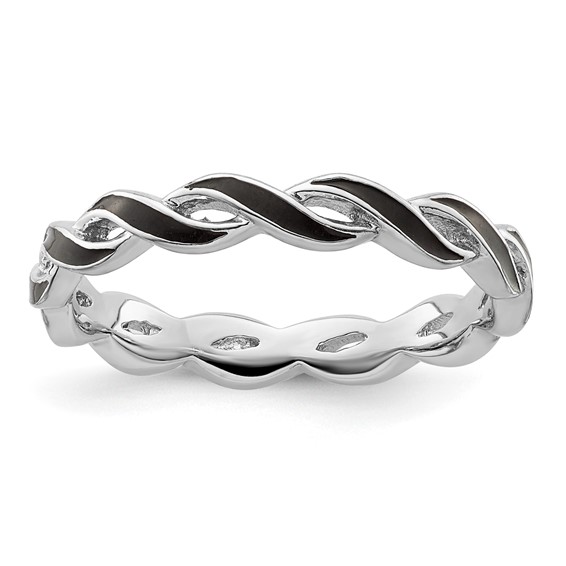 Sterling Silver Stackable Expressions Twist Band Ring Sterling Silver Stackable Expressions Twist Band Ring