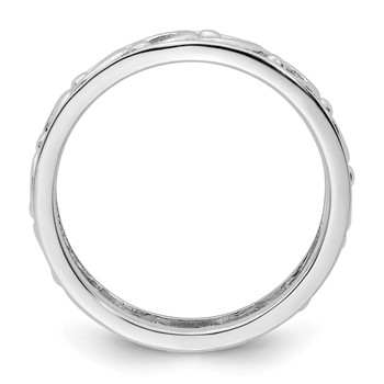 Sterling Silver Stackable Expressions Carved Ring — alternate view