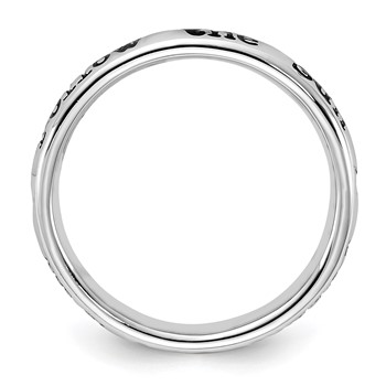 Sterling Silver Stackable Expressions Enameled Lyric Follow the Sun Ring — alternate view