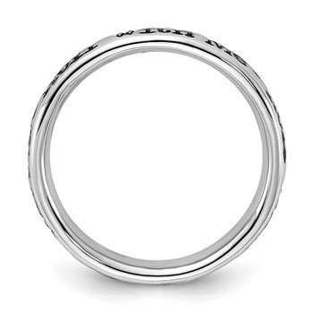 Sterling Silver Stackable Expressions Enameled Lyric Roll with Me Ring — alternate view