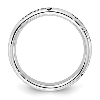 Sterling Silver Stackable Expressions Enameled Lyric Money Can't Buy Me Love Ring — alternate view