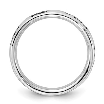 Sterling Silver Stackable Expressions Enameled Lyric Hit Me with Your Best Shot Ring — alternate view