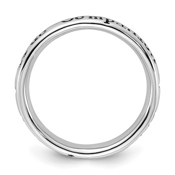 Sterling Silver Stackable Expressions Enameled Lyric True Companion Ring — alternate view