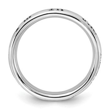 Sterling Silver Stackable Expressions Enameled Lyric I'm in the Mood For Love Ring — alternate view