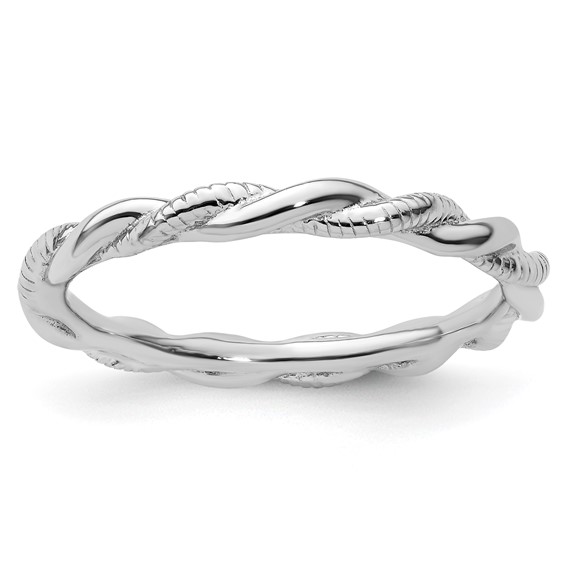 Sterling Silver Stackable Expressions Black Plated Twist Ring Sterling Silver Stackable Expressions Black Plated Twist Ring