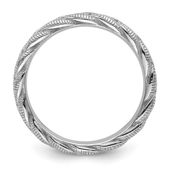 Sterling Silver Stackable Expressions Rhodium-plated Twist Ring — alternate view