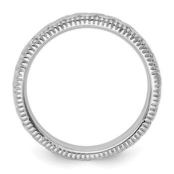 Sterling Silver Stackable Expressions Rhodium-plated Patterned Ring — alternate view