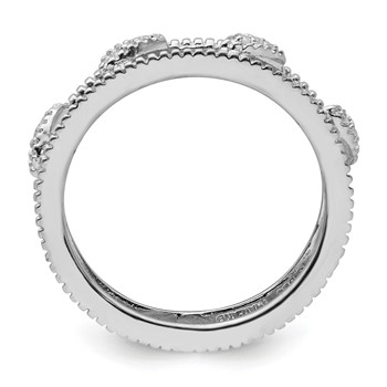 Sterling Silver Stackable Expressions Rhodium-plated Diamond Jacket Ring — alternate view