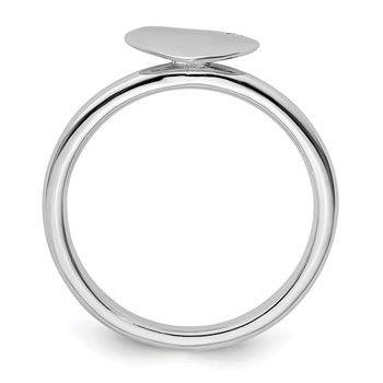 Sterling Silver Stackable Expressions Rhodium-plated Heart Diamond Ring — alternate view