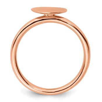 Sterling Silver Stackable Expressions Rose Gold-plated Heart Diamond Ring — alternate view
