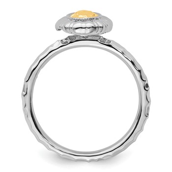 Sterling Silver Stackable Expressions Gold-plated Oval Ring — alternate view