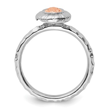Sterling Silver Stackable Expressions Rose Gold-plated Oval Ring — alternate view