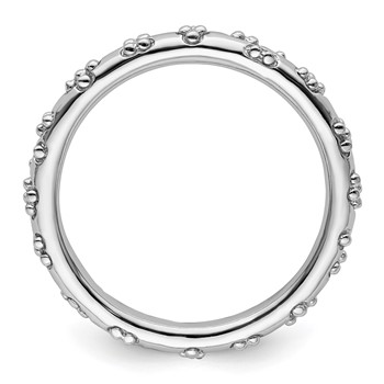 Sterling Silver Stackable Expressions Rhodium Textured Ring — alternate view