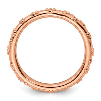 Sterling Silver Stackable Expressions Pink-plated Textured Ring — alternate view