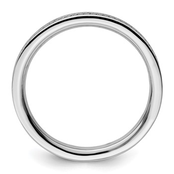 Sterling Silver Stackable Expressions Rhodium Channeled Ring — alternate view