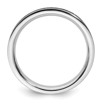 Sterling Silver Stackable Expressions Black-plated Channeled Ring — alternate view