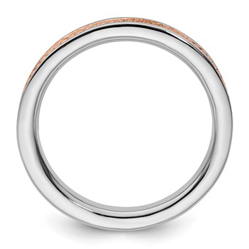 Sterling Silver Stackable Expressions Pink-plated Channeled Ring — alternate view