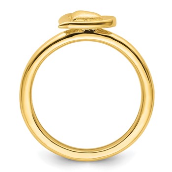 Sterling Silver Stackable Expressions Gold-plated Heart Ring — alternate view